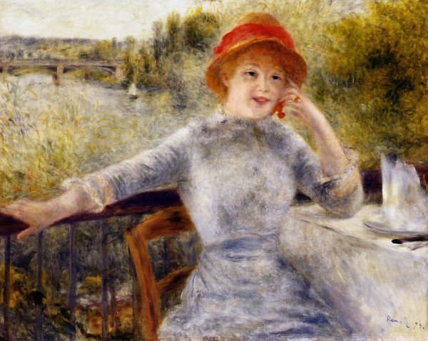 Alphonsine Fournaise on the Isle of Chatou by Pierre-Auguste Renoir - Hand-Painted Oil Painting Reproduction