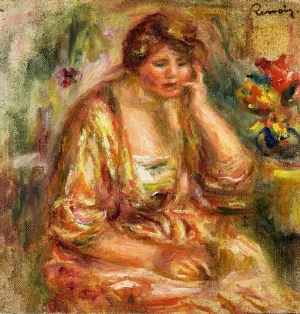 Andree in a Pink Dress by Pierre-Auguste Renoir - Oil Painting Reproduction