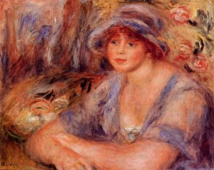Andree in Blue also known as Andree Heurschling by Pierre-Auguste Renoir Oil Painting