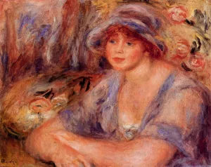 Andree in Blue also known as Andree Heurschling by Pierre-Auguste Renoir - Oil Painting Reproduction