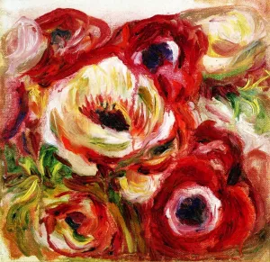 Anemones Oil painting by Pierre-Auguste Renoir