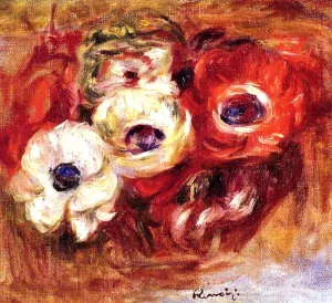 Anemones painting by Pierre-Auguste Renoir