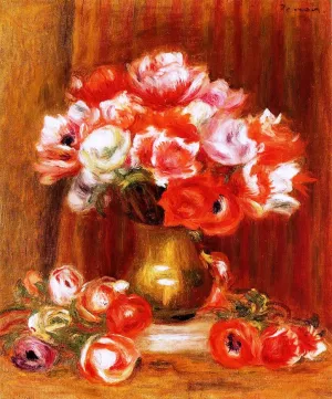 Anemones painting by Pierre-Auguste Renoir