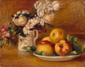 Apples and Flowers by Pierre-Auguste Renoir - Oil Painting Reproduction