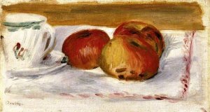 Apples and Teacup by Pierre-Auguste Renoir Oil Painting