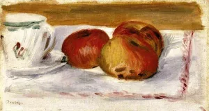 Apples and Teacup by Pierre-Auguste Renoir - Oil Painting Reproduction