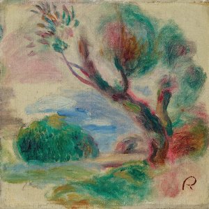 Arbre a Cagnes, au loin la mer by Pierre-Auguste Renoir Oil Painting
