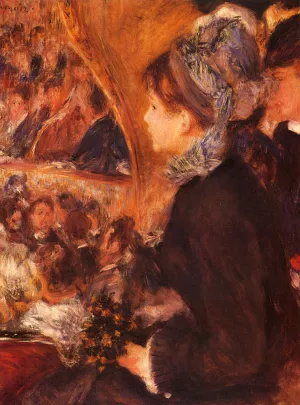 At The Theatre by Pierre-Auguste Renoir - Oil Painting Reproduction