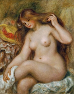 Badende mit blondem, offenem Haar by Pierre-Auguste Renoir Oil Painting