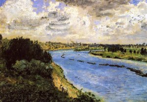 Barges on the Seine by Pierre-Auguste Renoir Oil Painting