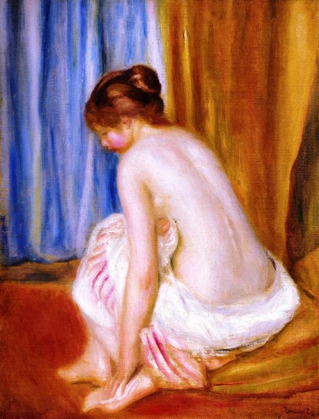 Bather 3 by Pierre-Auguste Renoir - Hand-Painted Oil Painting Reproduction