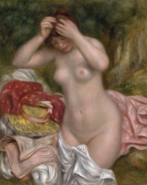 Bather Arranging Her Hair by Pierre-Auguste Renoir Oil Painting
