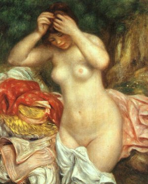 Bather Arranging Her Hair by Pierre-Auguste Renoir Oil Painting