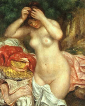 Bather Arranging Her Hair by Pierre-Auguste Renoir Oil Painting