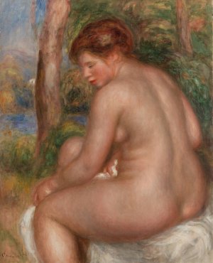 Bather in Three-Quarter View by Pierre-Auguste Renoir Oil Painting