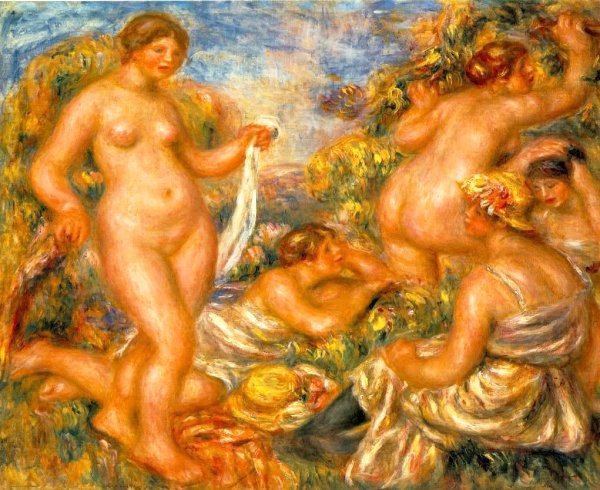 Bathers 2 by Pierre-Auguste Renoir - Hand-Painted Oil Painting Reproduction