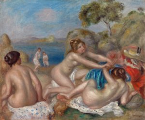 Bathers Playing with a Crab by Pierre-Auguste Renoir Oil Painting