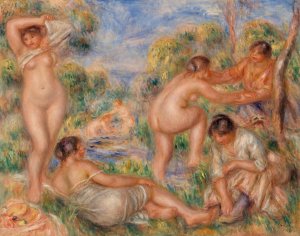 Bathing Group by Pierre-Auguste Renoir Oil Painting