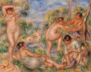 Bathing Group by Pierre-Auguste Renoir Oil Painting