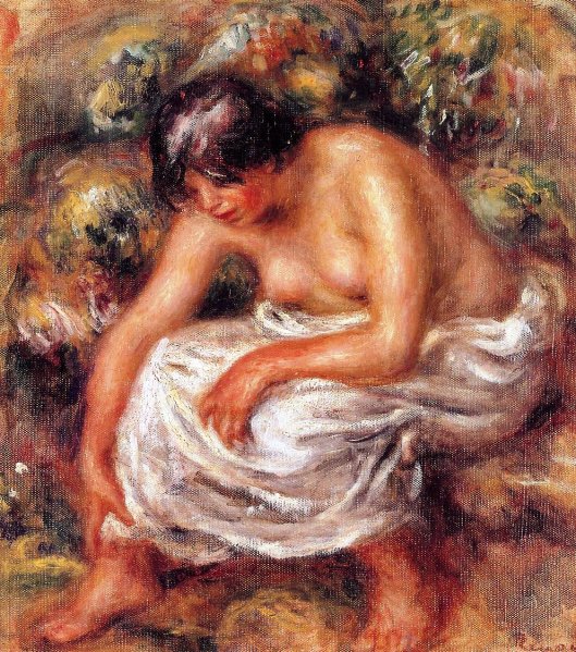 Bathing by Pierre-Auguste Renoir - Hand-Painted Oil Painting Reproduction