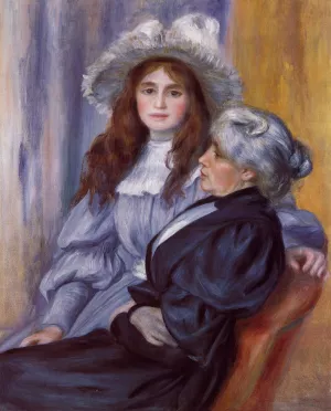 Berthe Morisot and Her Daughter Julie Manet painting by Pierre-Auguste Renoir
