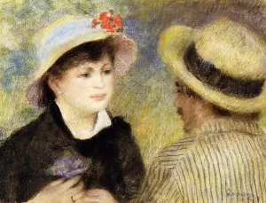 Boating Couple also known as Aline Charigot and Renoir painting by Pierre-Auguste Renoir