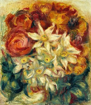Bouquet de narcisses et de roses by Pierre-Auguste Renoir Oil Painting