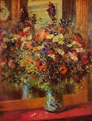 Bouquet in front of a Mirror painting by Pierre-Auguste Renoir
