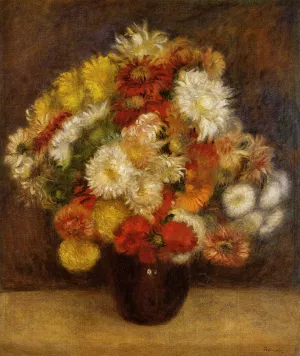 Bouquet of Chrysanthemums by Pierre-Auguste Renoir - Oil Painting Reproduction