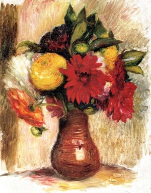 Bouquet of Flowers in an Earthenware Pitcher by Pierre-Auguste Renoir Oil Painting