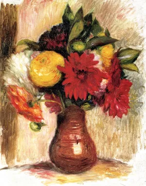 Bouquet of Flowers in an Earthenware Pitcher by Pierre-Auguste Renoir - Oil Painting Reproduction