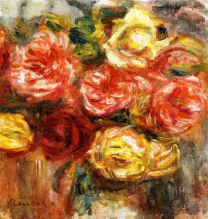 Bouquet of Roses in a Vase by Pierre-Auguste Renoir Oil Painting