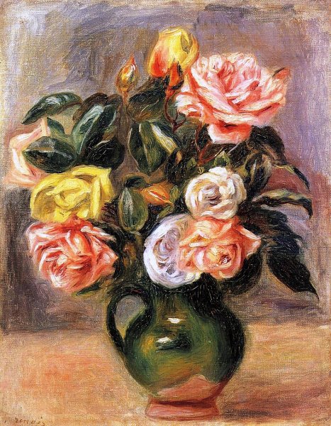 Main Product Photo of Bouquet of Roses Painting by Pierre-Auguste Renoir