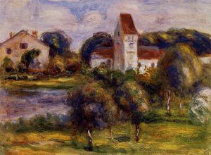 Breton Landscape - Church and Orchard by Pierre-Auguste Renoir Oil Painting