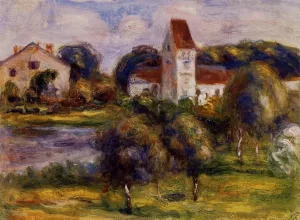 Breton Landscape - Church and Orchard by Pierre-Auguste Renoir - Oil Painting Reproduction