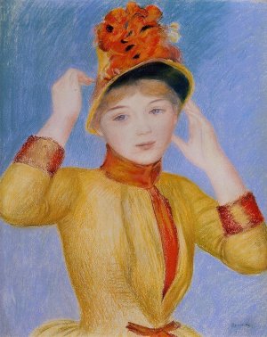 Bust of a Woman also known as Yellow Dress by Pierre-Auguste Renoir Oil Painting