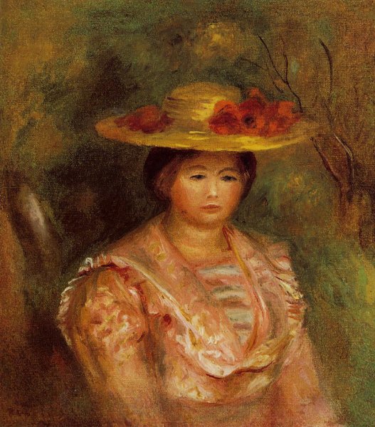Bust of a Woman Gabrielle by Pierre-Auguste Renoir - Hand-Painted Oil Painting Reproduction