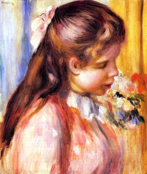 Bust of a Young Girl painting by Pierre-Auguste Renoir