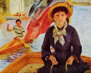 Canoeing also known as Young Girl in a Boat by Pierre-Auguste Renoir - Oil Painting Reproduction
