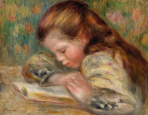 Child Reading by Pierre-Auguste Renoir Oil Painting