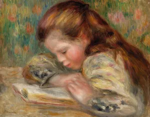 Child Reading by Pierre-Auguste Renoir Oil Painting