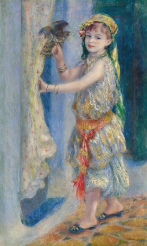 Child with a bird by Pierre-Auguste Renoir Oil Painting