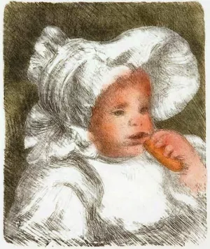 Child with Biscuit (L'enfant au biscuit) by Pierre-Auguste Renoir - Oil Painting Reproduction