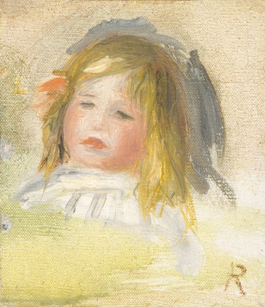 Child with Blond Hair  by Pierre-Auguste Renoir - Hand-Painted Oil Painting Reproduction