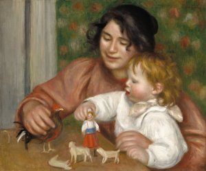 Child with Toys - Gabrielle and the Artist's Son, Jean by Pierre-Auguste Renoir Oil Painting