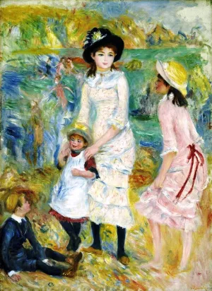 Children on the Seashore, Guernsey by Pierre-Auguste Renoir - Oil Painting Reproduction