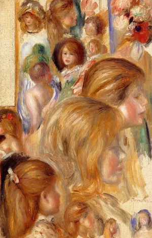 Children's Heads by Pierre-Auguste Renoir - Oil Painting Reproduction