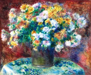 Chrysanthemums by Pierre-Auguste Renoir - Oil Painting Reproduction