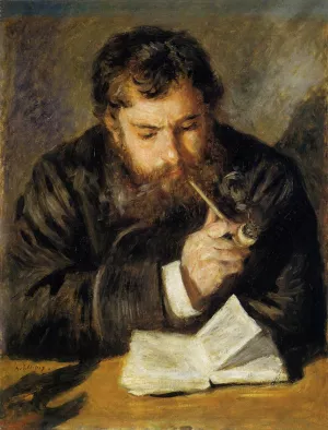 Claude Monet also known as The Reader by Pierre-Auguste Renoir - Oil Painting Reproduction