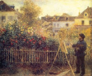 Claude Monet Painting in His Garden at Argenteuil